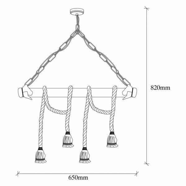 ΦΩΤΙΣΤΙΚΟ ΟΡΟΦΗΣ 4ΦΩΤΟ ΞΥΛΙΝΟ ΜΕ ΣΧΟΙΝΙ HM7321 65x8x82 εκ. - Image 3