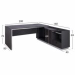 ΓΡΑΦΕΙΟ ΕΠΑΓΓΕΛΜΑΤΙΚΟ ΔΕΞΙΑ ΓΩΝΙΑ ROSEWOOD HM2112R 200X160X76Υ εκ. - Image 2