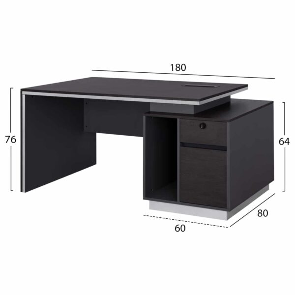 ΓΡΑΦΕΙΟ ΕΠΑΓΓΕΛΜΑΤΙΚΟ ΜΕ ΔΕΞΙΟ ΝΤΟΥΛΑΠΙ ROSEWOOD HM2113R 180X80X76Υ εκ. - Image 2
