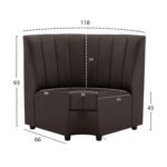 ΚΑΝΑΠΕΣ ΓΩΝΙΑΚΟΣ LANDON HM3163.03 ΑΠΟ ΤΕΧΝΟΔΕΡΜΑ ΚΑΦΕ 118x66x93Υ εκ. - Image 2