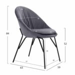 ΚΑΡΕΚΛΑ KELSEY ΑΠΟ ΒΕΛΟΥΔΟ ΓΚΡΙ ΜΕ ΜΑΥΡΑ ΠΟΔΙΑ HM8684.11 59x63x84 εκ. - Image 2