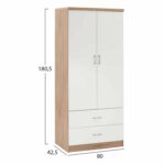 ΝΤΟΥΛΑΠΑ 2ΦΥΛΛΗ ME 2 ΣΥΡΤΑΡΙΑ REINA HM338.06 SONAMA-ΛΕΥΚΗ 80Χ42,5Χ180,5Υ εκ. - Image 2