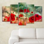 ΠΙΝΑΚΑΣ ΠΕΝΤΑΠΤΥΧΟ MDF POPPY FIELD HM7206.03 100X0,3X60 εκ. - Image 3