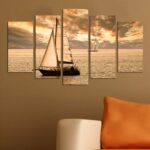 ΠΙΝΑΚΑΣ ΠΕΝΤΑΠΤΥΧΟ MDF SUNSET SAILING HM7206.01 100X0,3X60 εκ. - Image 3