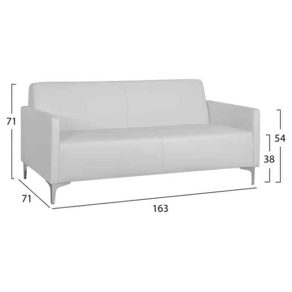 ΣΕΤ 2 ΤΜΧ ΚΑΝΑΠΕΣ 3ΘΕΣΙΟΣ ΚΑΙ 2ΘΕΣΙΟΣ NELLIE HM11274.02 ΛΕΥΚΟ ΧΡΩΜΑ - Image 2