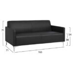 ΣΕΤ 2 ΤΜΧ ΚΑΝΑΠΕΣ 3ΘΕΣΙΟΣ ΚΑΙ 2ΘΕΣΙΟΣ NELLIE HM11274.01 ΜΑΥΡΟ ΧΡΩΜΑ - Image 2