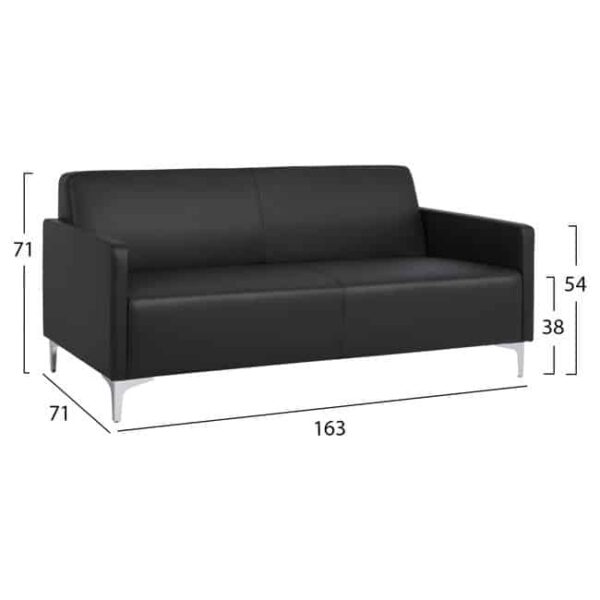 ΣΕΤ 2 ΤΜΧ ΚΑΝΑΠΕΣ 3ΘΕΣΙΟΣ ΚΑΙ 2ΘΕΣΙΟΣ NELLIE HM11274.01 ΜΑΥΡΟ ΧΡΩΜΑ - Image 2