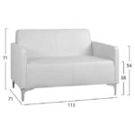 ΣΕΤ 2 ΤΜΧ ΚΑΝΑΠΕΣ 3ΘΕΣΙΟΣ ΚΑΙ 2ΘΕΣΙΟΣ NELLIE HM11274.02 ΛΕΥΚΟ ΧΡΩΜΑ - Image 3