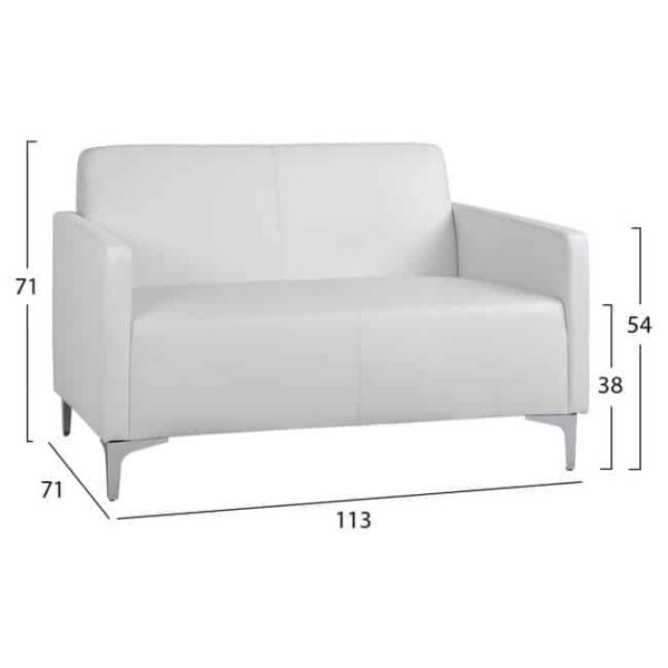 ΣΕΤ 2 ΤΜΧ ΚΑΝΑΠΕΣ 3ΘΕΣΙΟΣ ΚΑΙ 2ΘΕΣΙΟΣ NELLIE HM11274.02 ΛΕΥΚΟ ΧΡΩΜΑ - Image 3