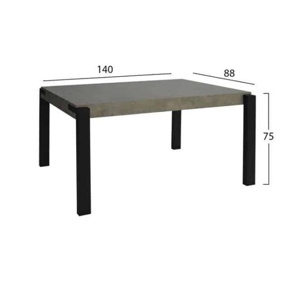 ΣΕΤ 5 ΤΜΧ ΤΡΑΠΕΖΙ 140x88x75 cm MDF ΜΕ ΚΑΡΕΚΛΕΣ ALINA HM11173 - Image 2