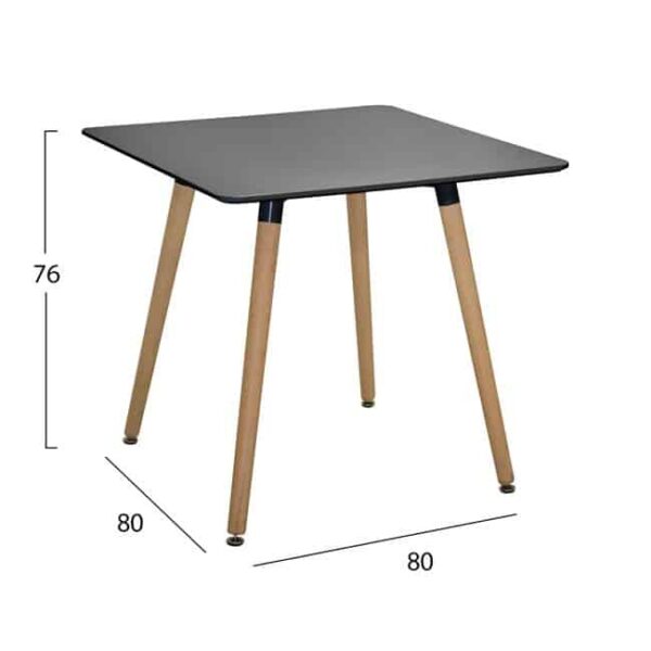 ΣΕΤ 5ΤΜΧ ΤΡΑΠΕΖΙ MINIMAL ΜΑΥΡΟ & VEGAS ΛΕΥΚΕΣ HM10601 80x80x74 cm. - Image 2