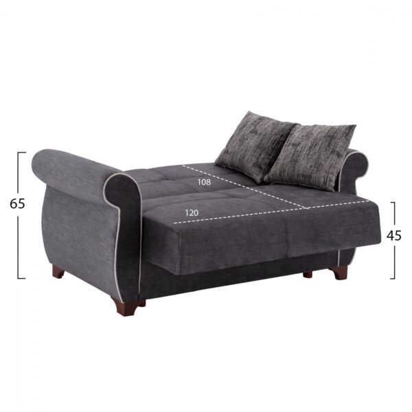 ΣΕΤ ΣΑΛΟΝΙΟΥ 2ΤΜΧ 2ΘΕΣΙΟΣ & 3ΘΕΣΙΟΣ ΚΑΝΑΠΕΣ MILAS HM3068.11 ΓΚΡΙ - Image 4