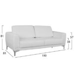 ΣΕΤ ΣΑΛΟΝΙΟΥ 2ΤΜΧ KENZIE ΜΕ ΛΕΥΚΟ PU HM11284.02 - Image 2