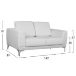 ΣΕΤ ΣΑΛΟΝΙΟΥ 2ΤΜΧ KENZIE ΜΕ ΛΕΥΚΟ PU HM11284.02 - Image 3