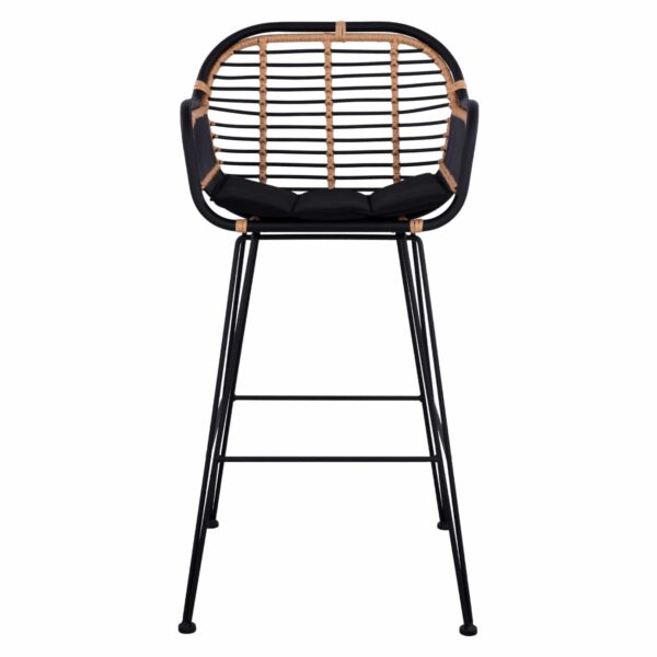 ΣΚΑΜΠΟ ΜΕΤΑΛΛΙΚΟ ALLEGRA HM5690 ΜΕ WICKER ΜΑΥΡΟ-ΜΠΕΖ 55x60x109Υ εκ. - Image 3