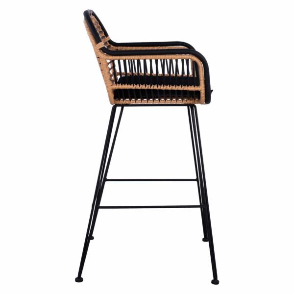 ΣΚΑΜΠΟ ΜΕΤΑΛΛΙΚΟ ALLEGRA HM5690 ΜΕ WICKER ΜΑΥΡΟ-ΜΠΕΖ 55x60x109Υ εκ. - Image 4