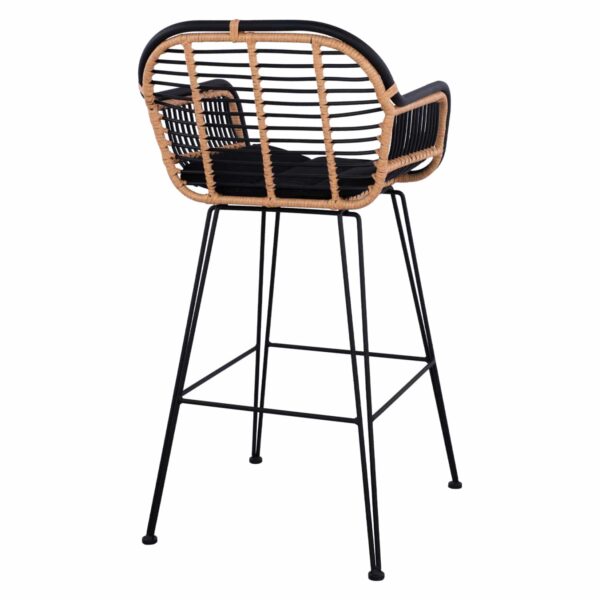 ΣΚΑΜΠΟ ΜΕΤΑΛΛΙΚΟ ALLEGRA HM5690 ΜΕ WICKER ΜΑΥΡΟ-ΜΠΕΖ 55x60x109Υ εκ. - Image 5