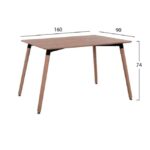 ΤΡΑΠΕΖΙ HM8697.04 MINIMAL, 160Χ90X74,5, ΦΥΣΙΚΟ ΜΕ ΞΥΛΙΝΑ ΠΟΔΙΑ ΟΞΙΑ - Image 2