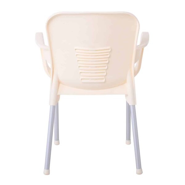 LARA-II Πολυθρόνα Dining Στοιβαζόμενη, ALU Silver, PP Εκρού 60x59x81cm - Image 4