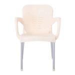 LARA-II Πολυθρόνα Dining Στοιβαζόμενη, ALU Silver, PP Εκρού 60x59x81cm - Image 5