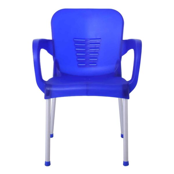 LARA-II Πολυθρόνα Dining Στοιβαζόμενη, ALU Silver, PP Μπλε 60x59x81cm - Image 5