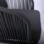 SALSA Rope Set Σαλόνι Κήπου ALU, Απόχρωση Ανθρακί-Σκ.Γκρι: Τραπέζι+2 Θέσιος+2 Πολυθρόνες 100x60x37-155x73x70-68x73x70cm - Image 3