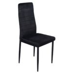JETTA Καρέκλα Τραπεζαρίας Κουζίνας, Μέταλλο Βαφή Μαύρο Ύφασμα Velure Μαύρο (Συσκ.6) 40x50x95cm - Image 2