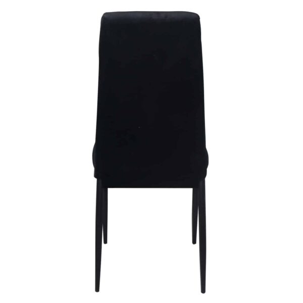 JETTA Καρέκλα Τραπεζαρίας Κουζίνας, Μέταλλο Βαφή Μαύρο Ύφασμα Velure Μαύρο (Συσκ.6) 40x50x95cm - Image 4