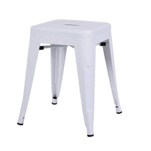 RELIX Σκαμπό Στοιβαζόμενο, Μέταλλο Βαφή Άσπρο 38x38x45cm - Image 2