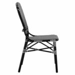 ΚΑΡΕΚΛΑ ΑΛΟΥΜΙΝΙΟΥ BAMBOO LOOK ΜΕ WICKER ΜΑΥΡΟ ΛΕΥΚΟ HM5792.02 46x60x96 εκ. - Image 4