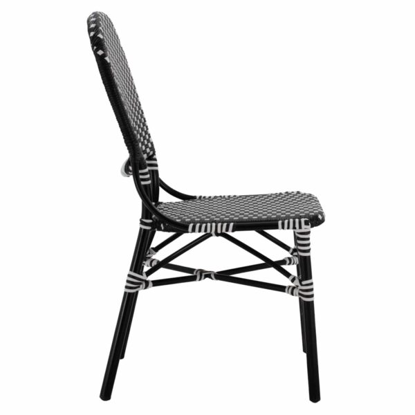 ΚΑΡΕΚΛΑ ΑΛΟΥΜΙΝΙΟΥ BAMBOO LOOK ΜΕ WICKER ΜΑΥΡΟ ΛΕΥΚΟ HM5792.02 46x60x96 εκ. - Image 4