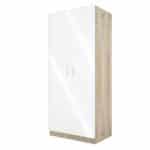 Ντουλάπα Δίφυλλη 1211001 Σόνομα Λευκό, 52x191x80, Genomax