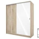 Ντουλάπα συρόμενη, 1211009 Σόνομα Λευκό, 59x191x180, Genomax