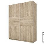 Ντουλάπα δίφυλλη συρόμενη, 1211034 Σόνομα, 59x207x150, Genomax