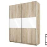 Ντουλάπα δίφυλλη συρόμενη, 1211034 Σόνομα Λευκό, 59x207x150, Genomax