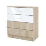 Συρταριέρα με 4 συρτάρια, Σόνομα Λευκό, 1213003, 43,5x91x80, Genomax