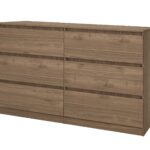 Συρταριέρα με 6 συρτάρια 1213076, Καρυδί, 158,5x48.5x91 εκ., Genomax