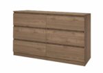Συρταριέρα με 6 συρτάρια 1213076, Καρυδί, 158,5x48.5x91 εκ., Genomax
