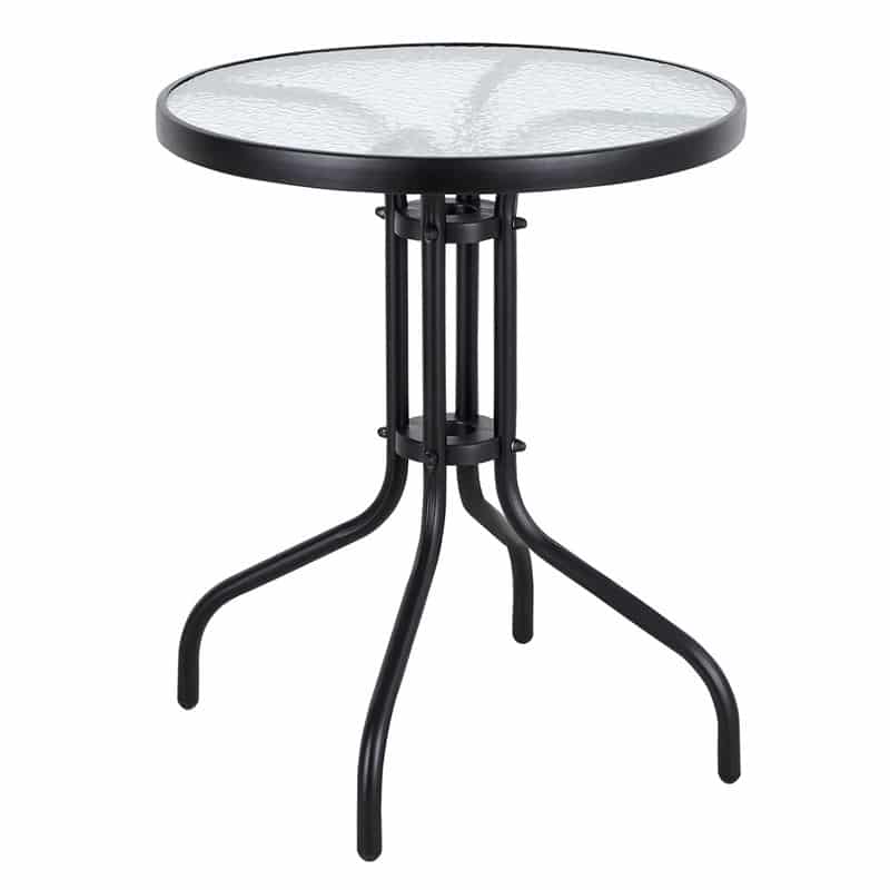 BALENO Τραπέζι Κήπου - Βεράντας BALENO Τραπέζι Κήπου - Βεράντας, Μέταλλο Βαφή Ανθρακί, Γυαλί Tempered Φ70x70cm - Image 1