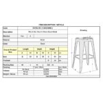 RELIX Σκαμπό Bar H.65cm, Στοιβαζόμενο, Μέταλλο Βαφή Μαύρο 42x42 H.65cm - Image 3