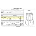 RELIX Σκαμπό Bar H.65cm, Στοιβαζόμενο, Μέταλλο Βαφή Μαύρο Extra Matte 42x42 H.65cm - Image 3