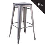 RELIX Wood Σκαμπό Bar-Pro, Απόχρωση Metal με Διακοσμητική Σκουριά, Απόχρωση Ξύλου Μαύρο 43x43 H.76cm - Image 2