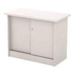 ΝΤΟΥΛΑΠΙ Γραφείου Πλαϊνό, 2 Φύλλα Συρόμενα - 2 Ράφια, Απόχρωση Άσπρο 90x45x70cm - Image 2