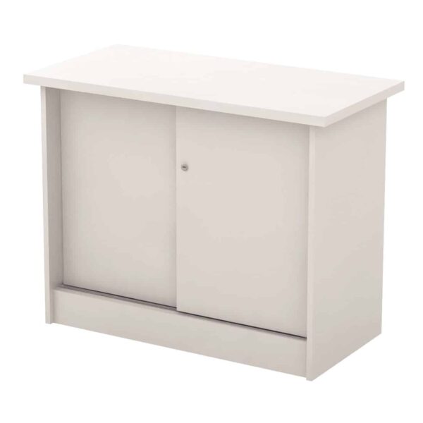 ΝΤΟΥΛΑΠΙ Γραφείου Πλαϊνό, 2 Φύλλα Συρόμενα - 2 Ράφια, Απόχρωση Άσπρο 90x45x70cm - Image 2