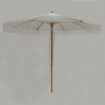 ΟΜΠΡΕΛΑ Ξύλινη - Οξιά 300x300cm, Πλεκτό Μακραμέ Μπεζ 300x300cm H2,8m (Pole Φ48mm) - Image 2