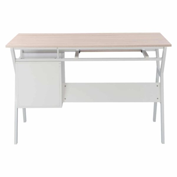 ΓΡΑΦΕΙΟ VITINO HM2130.01 ΜΕΛΑΜΙΝΗ-ΜΕΤΑΛΛΟ ΣΕ SONAMA-ΛΕΥΚΟ 120X60X76εκ. - Image 4