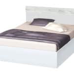 Κρεβάτι ξύλινο ημίδιπλο High Λευκό/Crystal, 120/190, 194/90/124 εκ., Genomax