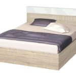 Κρεβάτι ξύλινο υπέρδιπλο High Σόνομα/Λευκό γυαλιστερό, 180/200, 204/90/184 εκ., Genomax