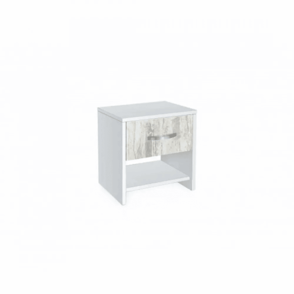 Σετ Κρεβατοκάμαρας 4 τεμαχίων Verona High με Ορθοπεδικό στρώμα 160x200 εκ., Λευκό με Crystal, 204x90x164 εκ., κωδ. 1219922210, Genomax - Image 3