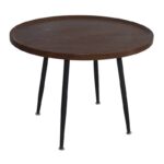 MATRIX Τραπεζάκι Σαλονιού Καθιστικού, Μέταλλο Βαφή Μαύρο, Ξύλο Καρυδί Φ70xH.52cm